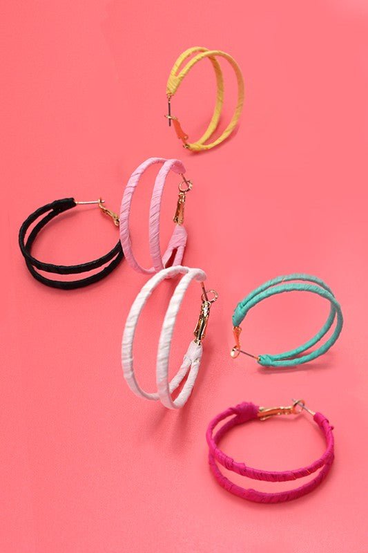 Boho Rafffia Hoops - Mercantile213