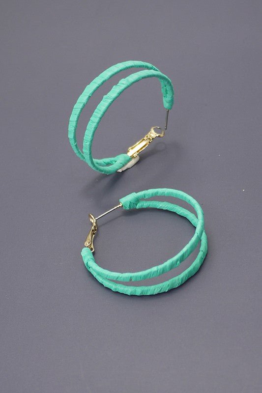 Boho Rafffia Hoops - Mercantile213