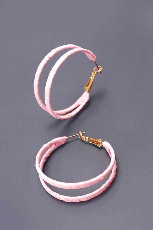 Boho Rafffia Hoops - Mercantile213