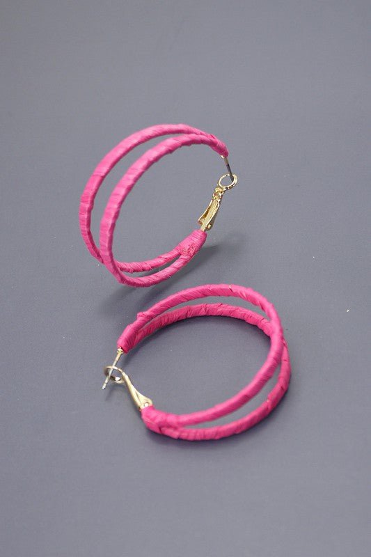 Boho Rafffia Hoops - Mercantile213