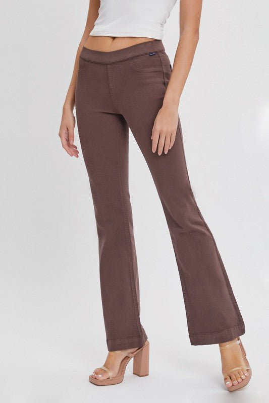 Cello Brown Pull On Flare Jegging C3187 - Mercantile213