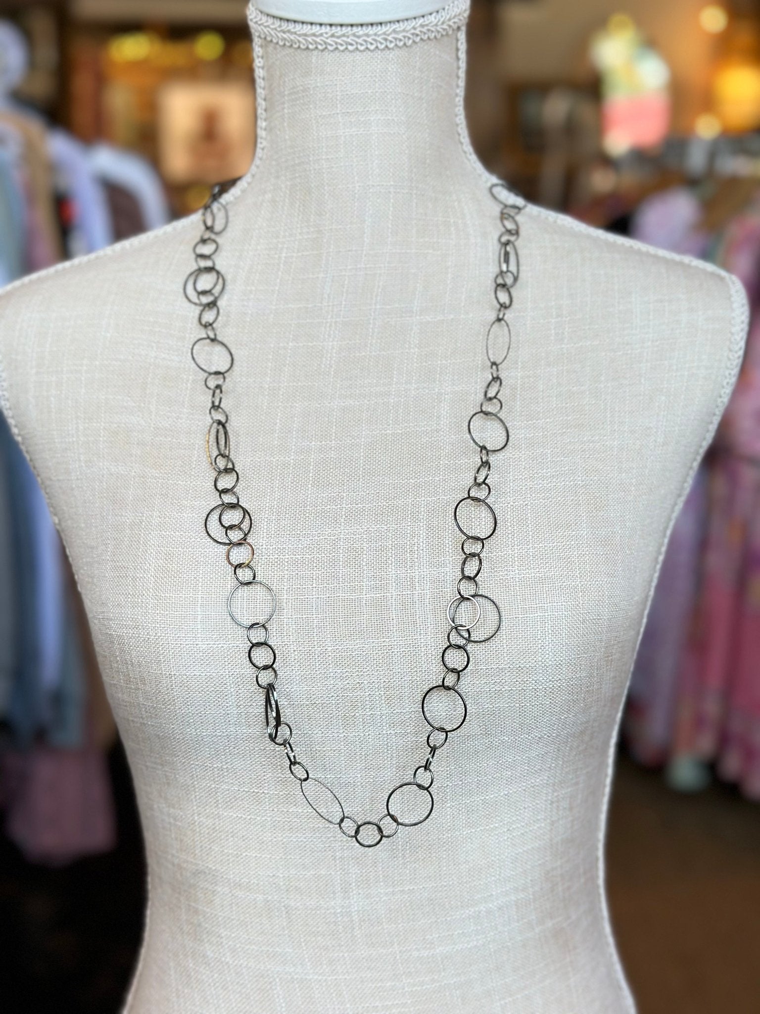 Charcoal Long Necklace - Mercantile213