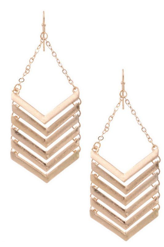 Chevron Drop Dangle Earrings - Mercantile213