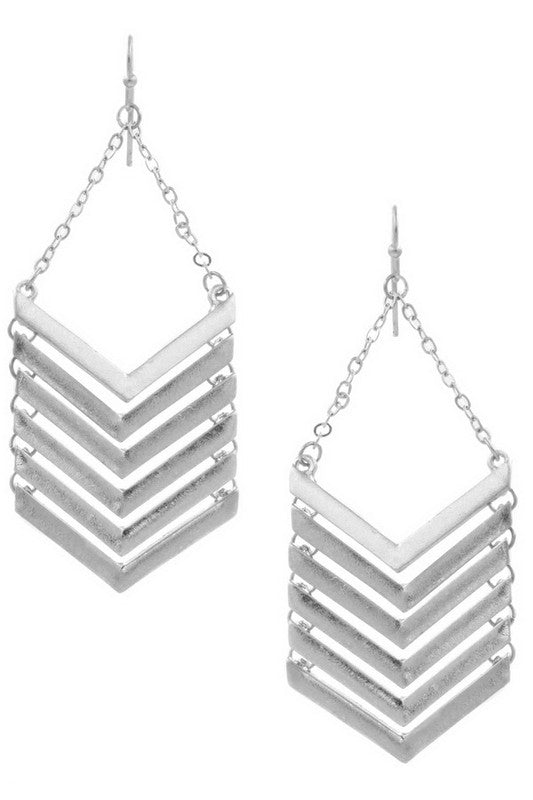 Chevron Drop Dangle Earrings - Mercantile213