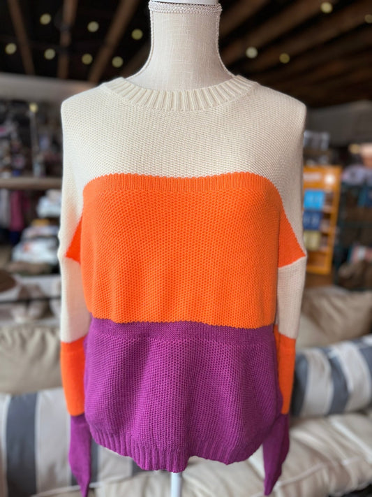 Color Block Knit Sweater - Mercantile213