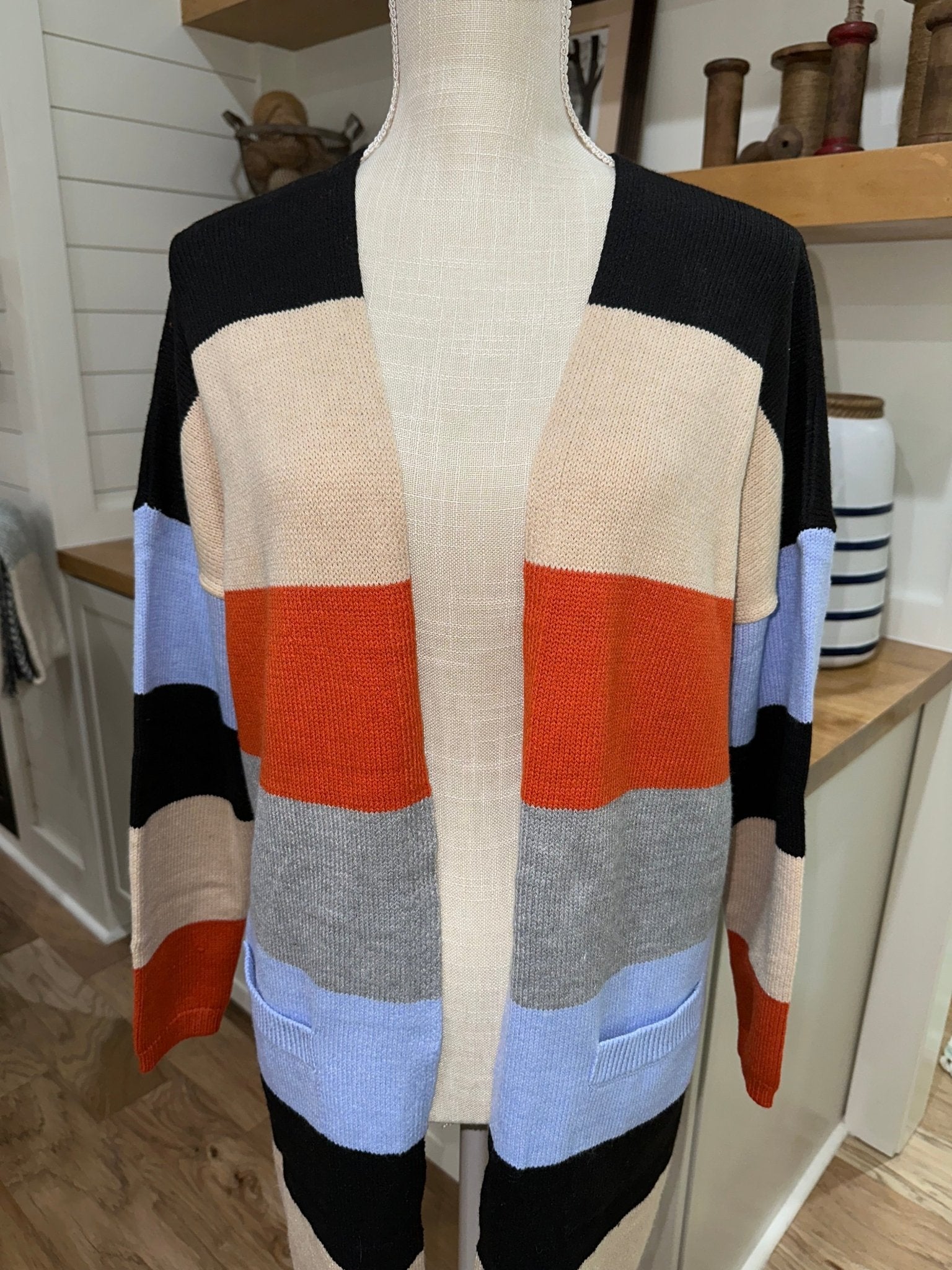 Colorblock Pocketed Cardigan - Mercantile213