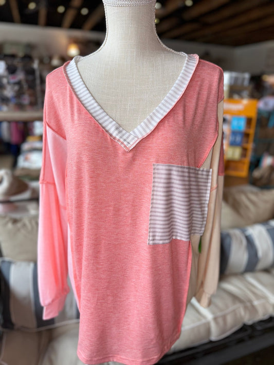 Coral Long Sleeve Knit Top - Mercantile213