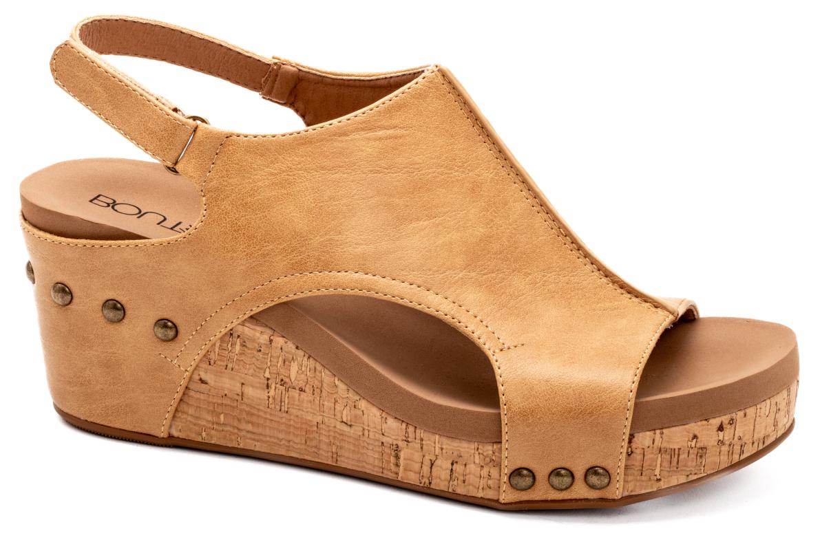 Corkys Carley Wedges- Caramel Smooth - Mercantile213
