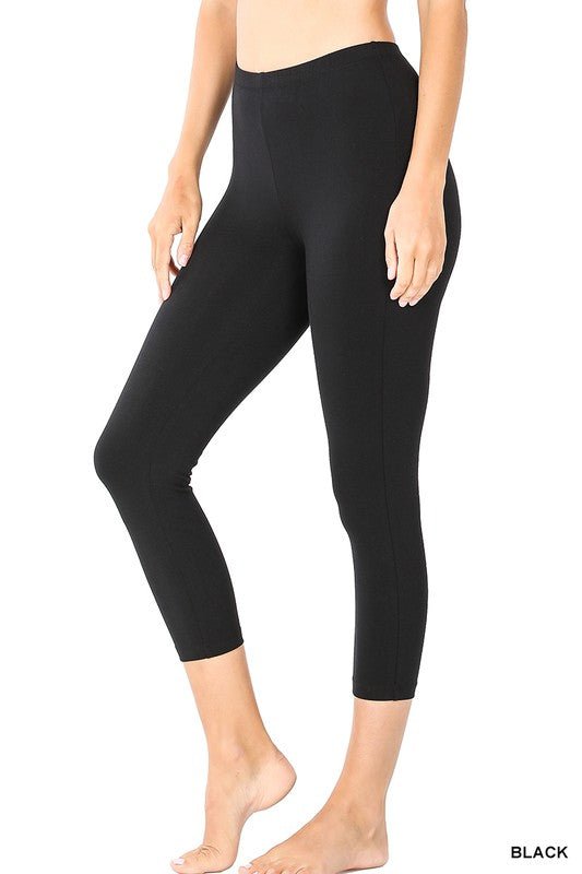 Cotton Capri Leggins- Black - Mercantile213