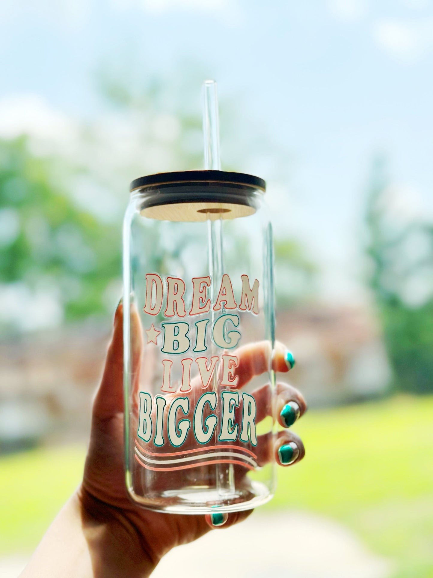 Dream Big/Live Bigger Glass Tumbler - Mercantile213