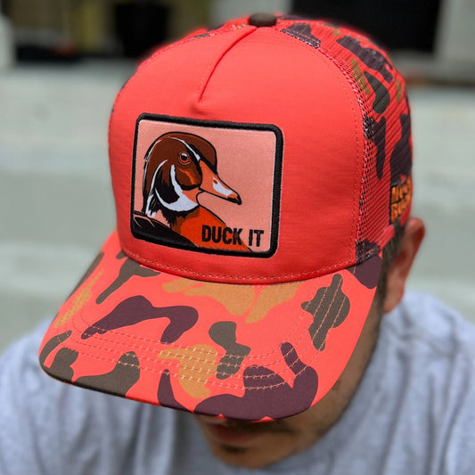 "Duck It" Orange Camo Trucker Bucket - Mercantile213