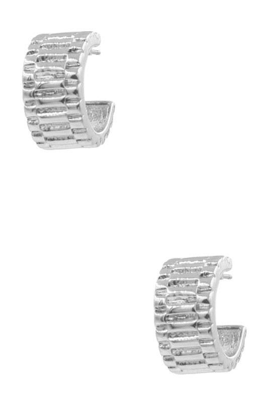 Flat Groove Hoop Earrings - Mercantile213