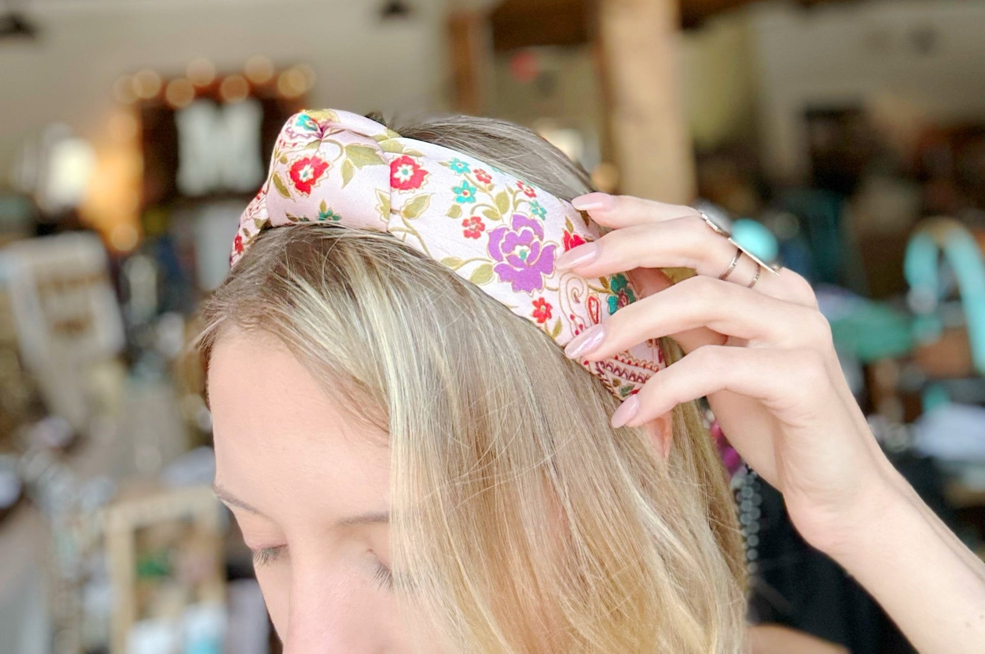 Floral Cloth Blush Headband - Mercantile213