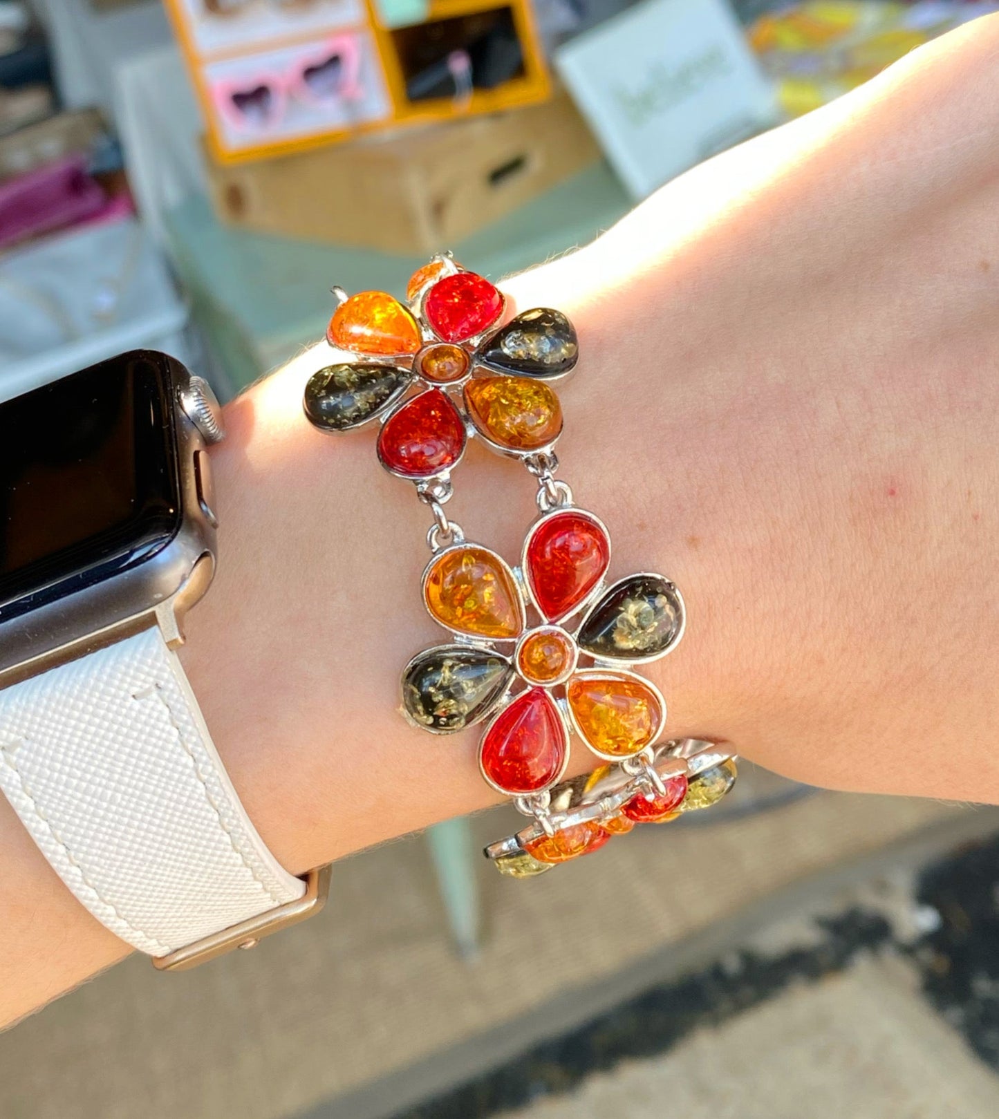 Floral Stone Bracelet - Mercantile213