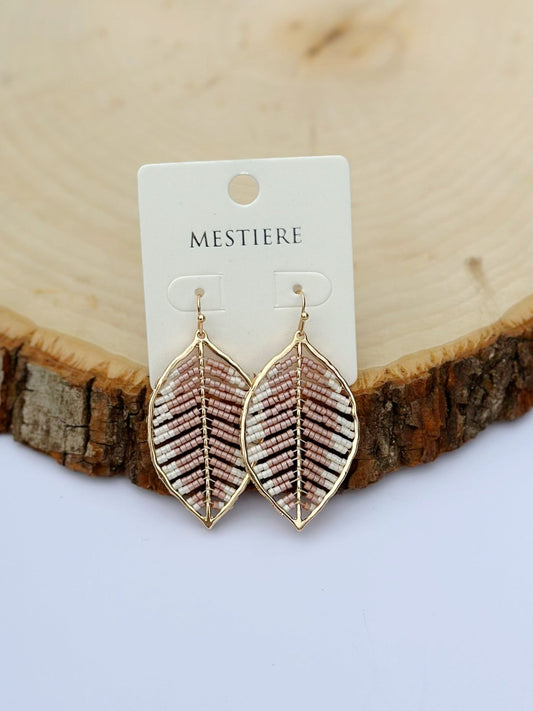 Gold Mocha Leaf Earrings - Mercantile213