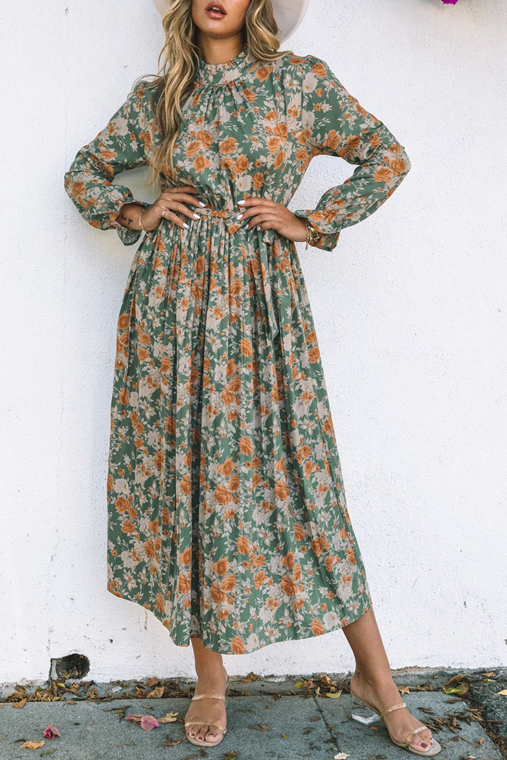 Green Floral Maxi Dress - Mercantile213