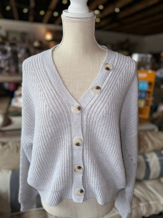 Grey Cable Knit Cardigan - Mercantile213