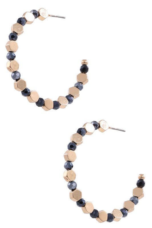 Hexagon Bead Hoops - Mercantile213