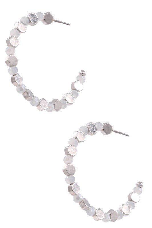 Hexagon Bead Hoops - Mercantile213