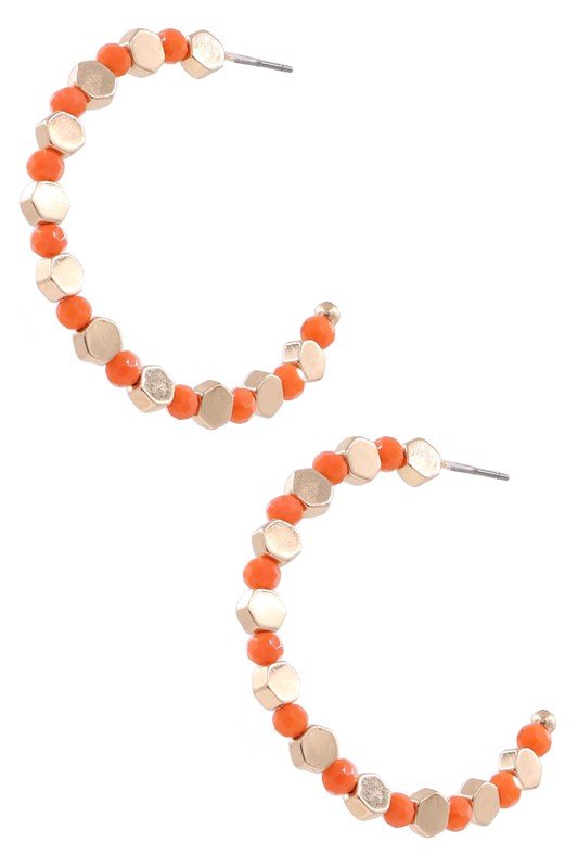 Hexagon Bead Hoops - Mercantile213