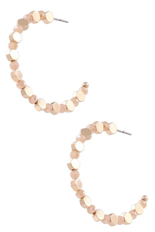 Hexagon Bead Hoops - Mercantile213