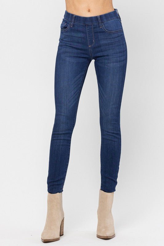 Jelly Jeans Mid Rise Pull On Skinny- Dark- JJ1100-DK - Mercantile213