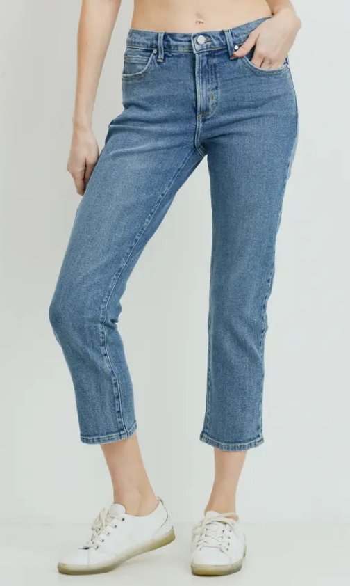 Just Black Denim Cropped Boyfriend Jeans - Mercantile213