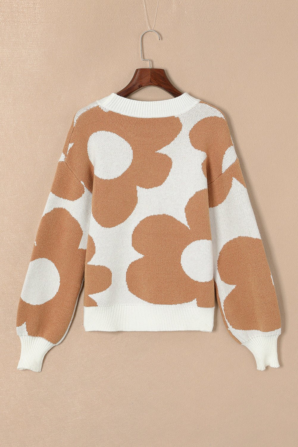 Khaki Flower Sweater - Mercantile213