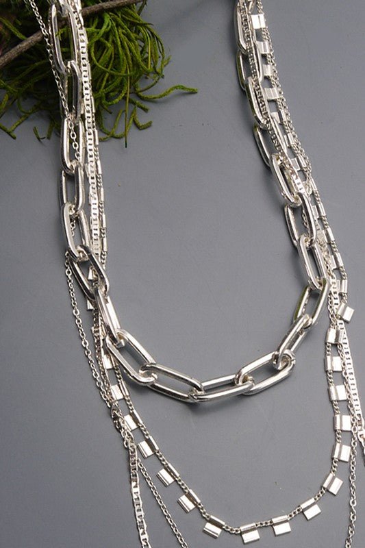 Layered Chunky Chain Necklace - Mercantile213