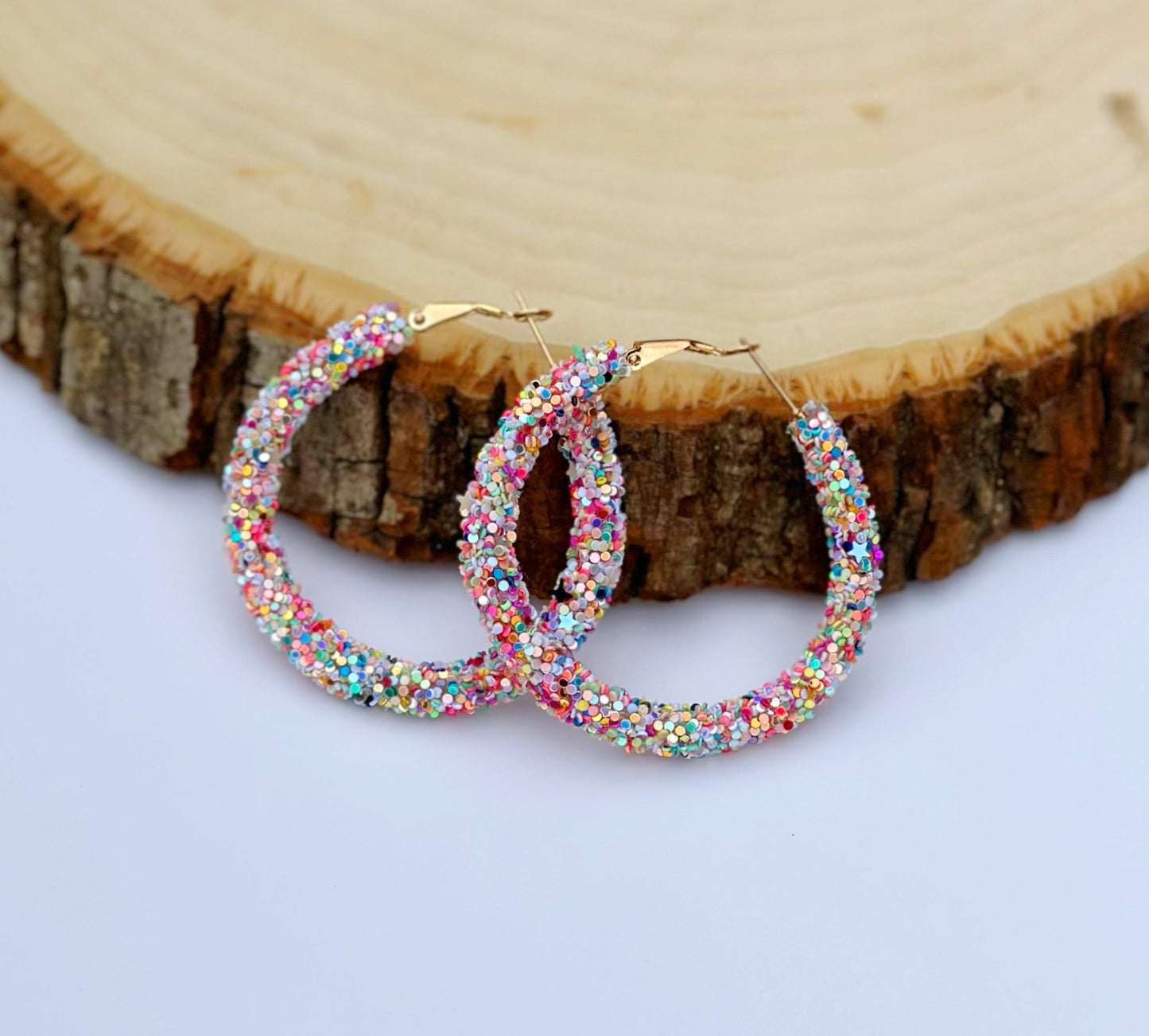 Light Sequin Hoops - Mercantile213