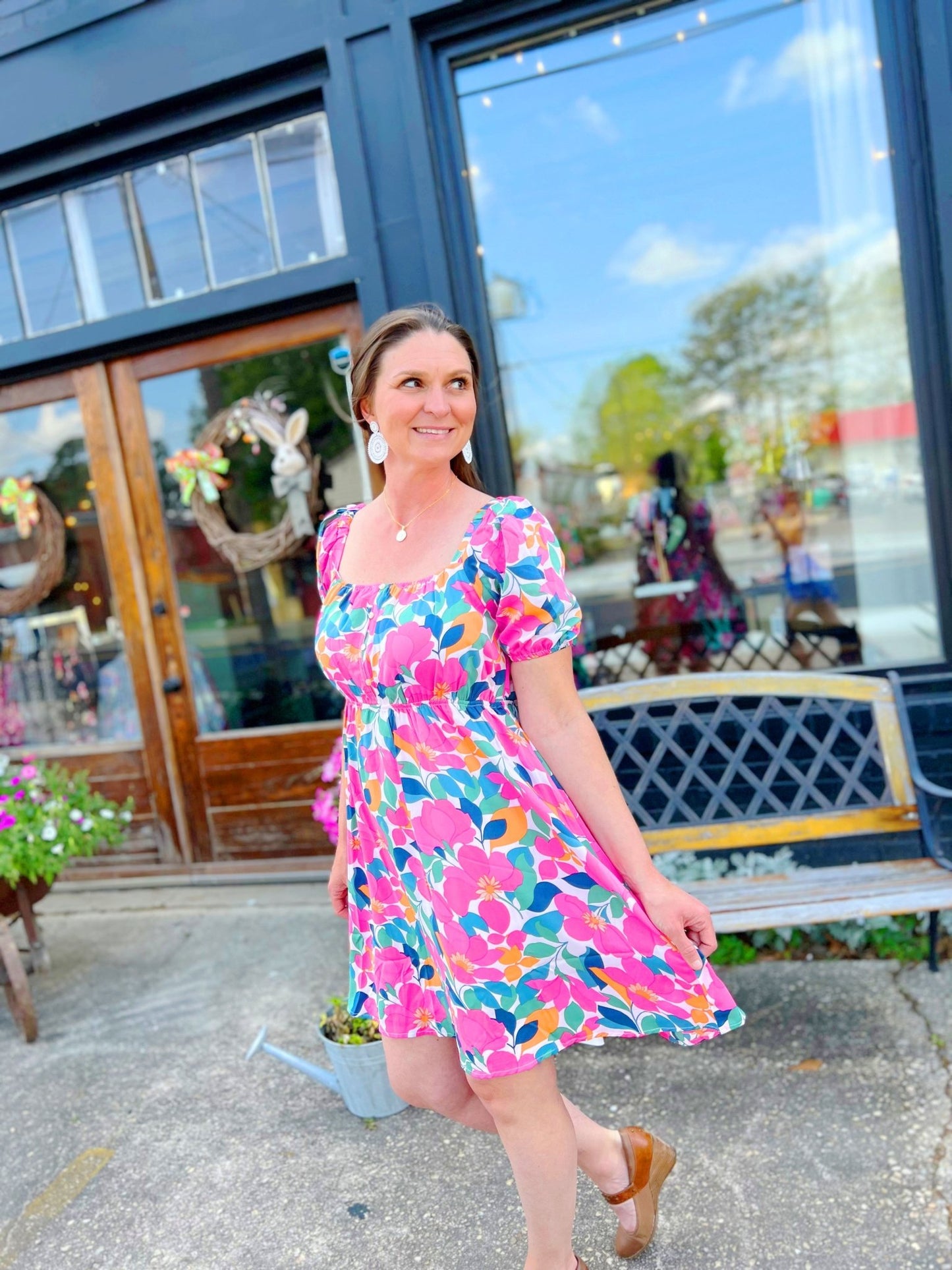 Lovely Pink Floral Dress - Mercantile213