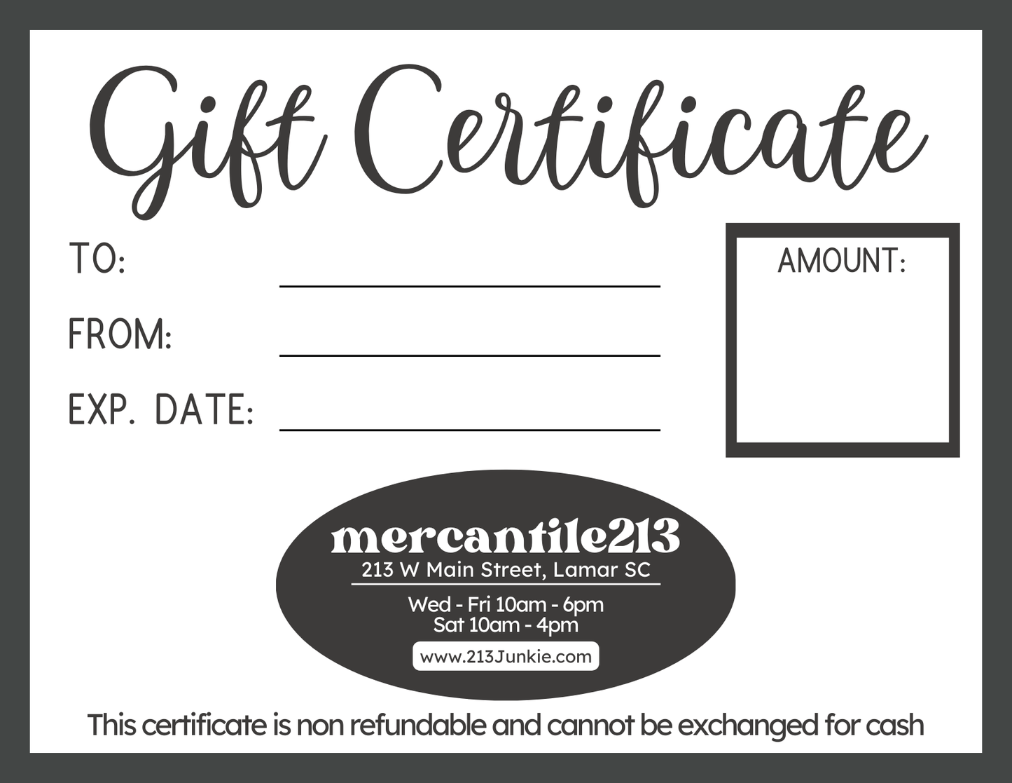 Mercantile213 Gift Card - Mercantile213