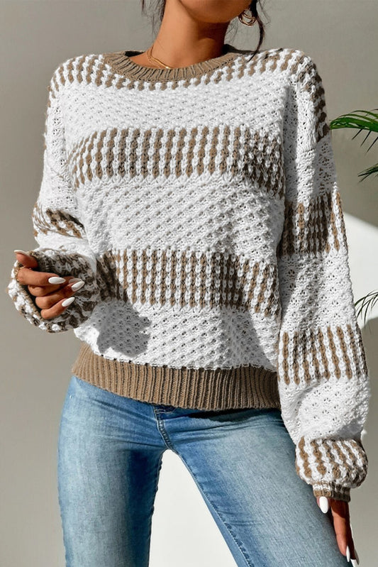 Mocha Stripe Sweater - Mercantile213