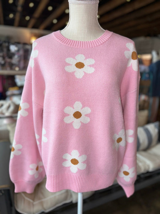 Pink Daisy Sweater - Mercantile213