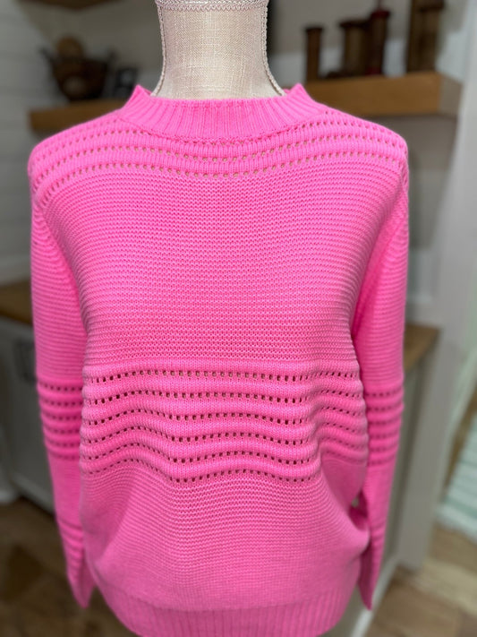 Pink Eyelet Sweater - Mercantile213