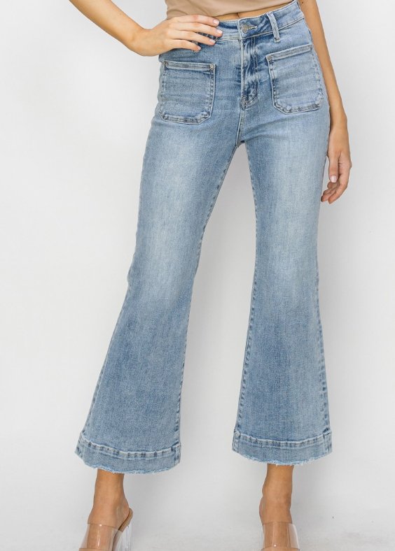 Risen Patch Pocket Ankle Flare RDP5767 - Mercantile213