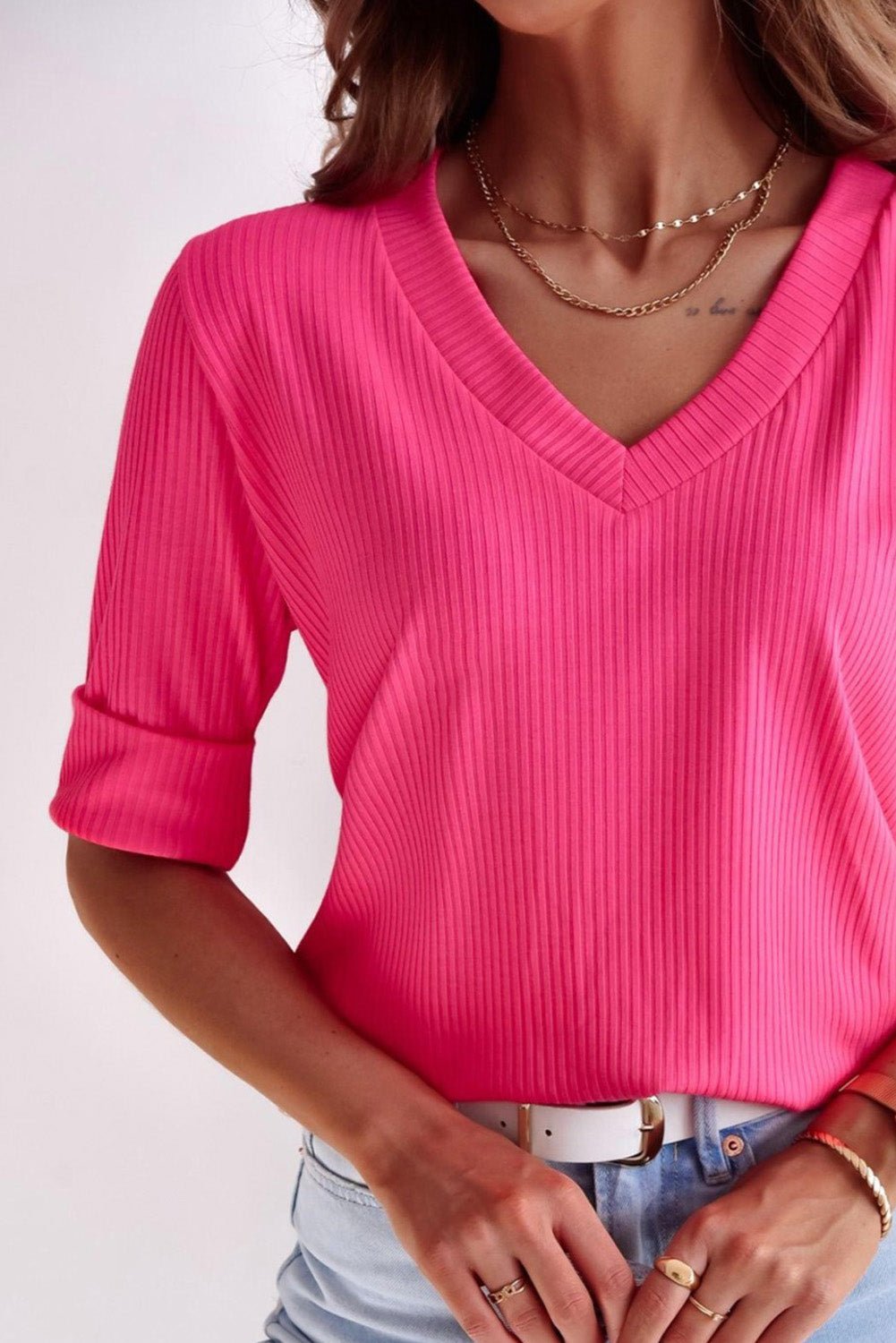 Rose Ribbed Top - Mercantile213