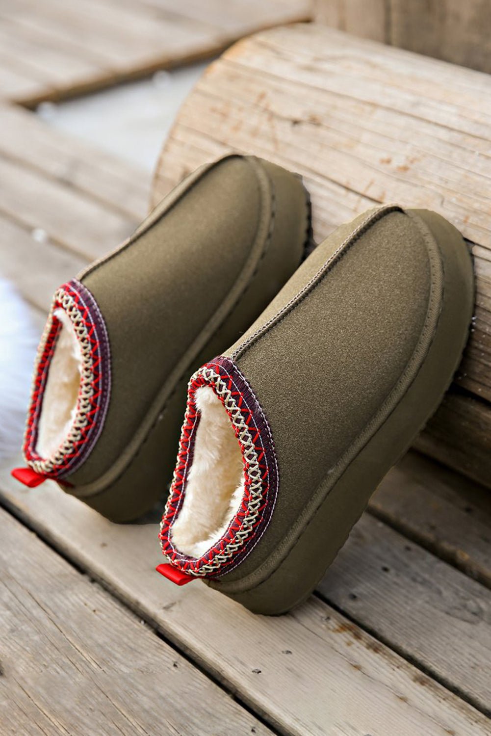 Sage Suede Plush Booties - Mercantile213