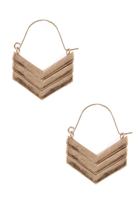 Short Drop Chevron Earrings - Mercantile213