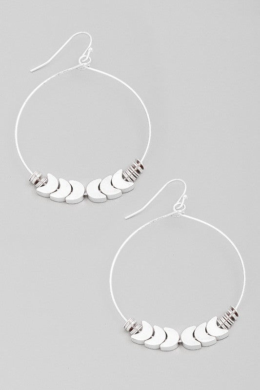 Silver Circle Wire Hoops - Mercantile213