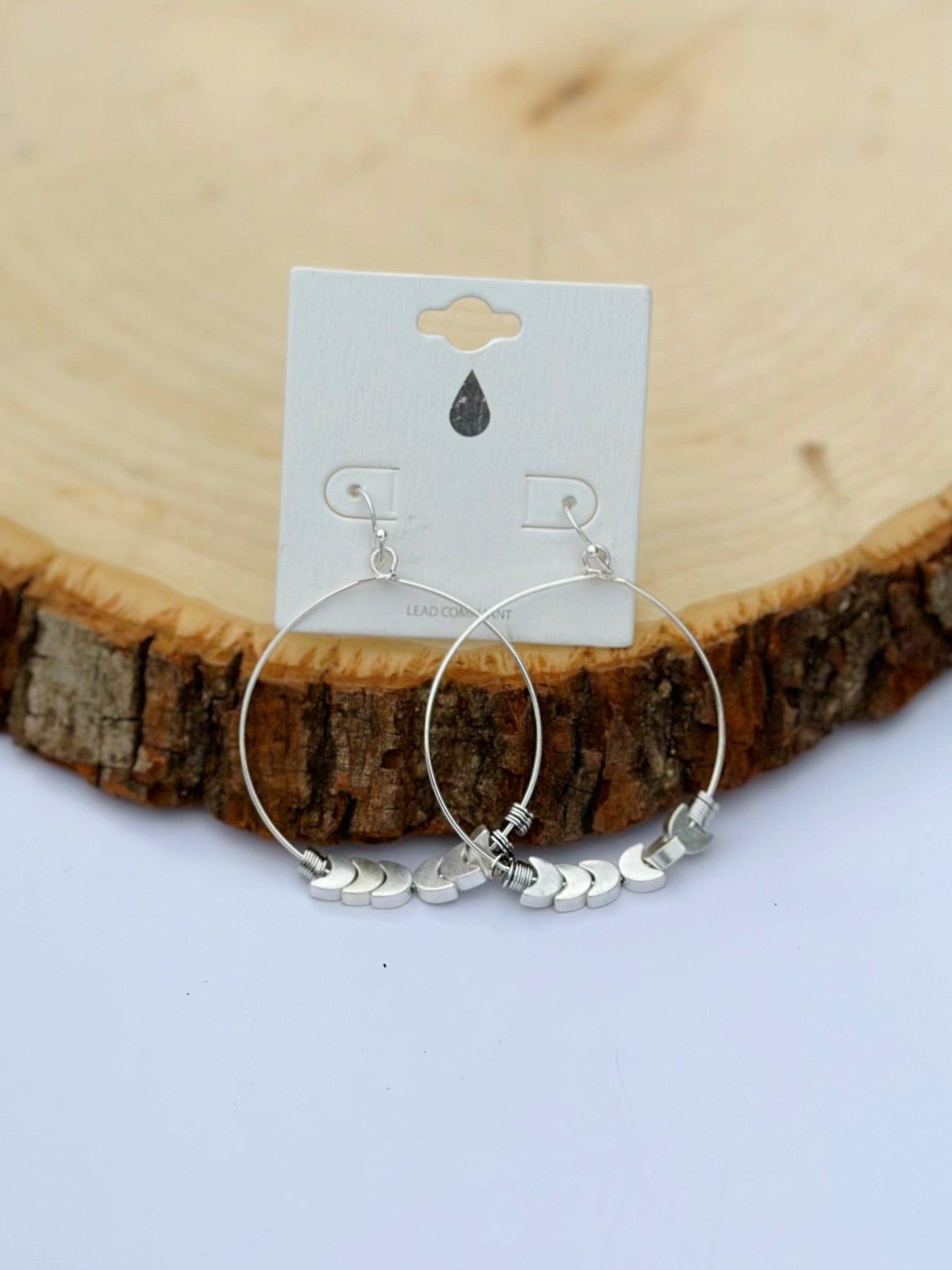 Silver Circle Wire Hoops - Mercantile213