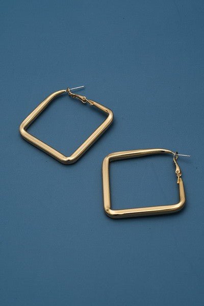 Square Hollow Hoope Earrings - Mercantile213