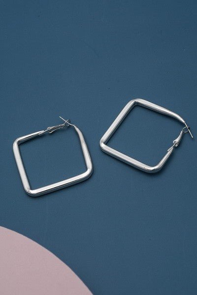 Square Hollow Hoope Earrings - Mercantile213