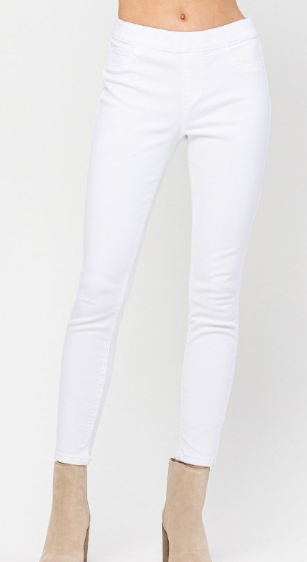 White Pull On Skinny JJ1137-WHT - Mercantile213