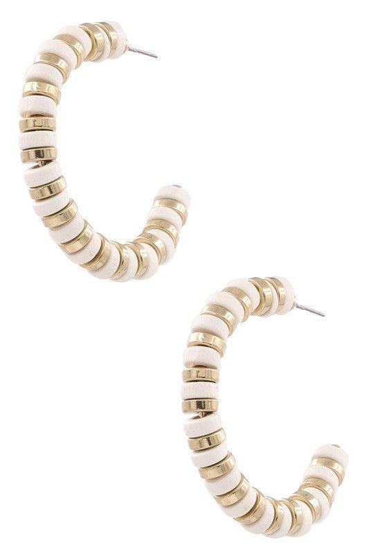 Wood Bead Open Earrings - Mercantile213