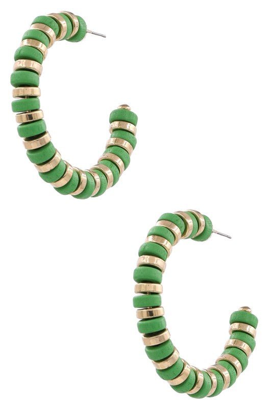 Wood Bead Open Earrings - Mercantile213