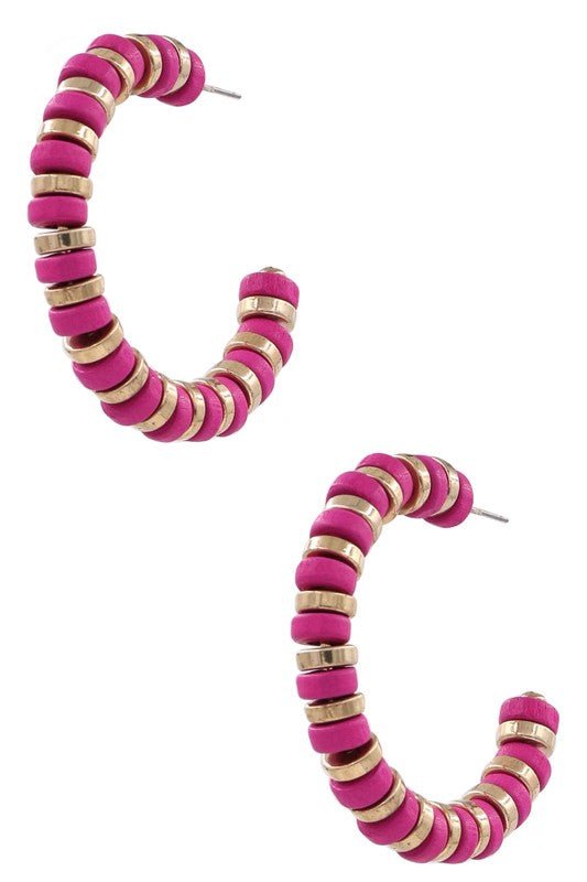 Wood Bead Open Earrings - Mercantile213