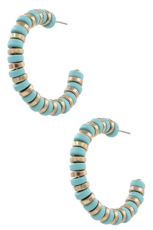 Wood Bead Open Earrings - Mercantile213