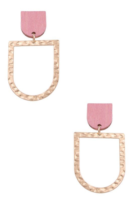 Wood Block Drop Earrings - Mercantile213