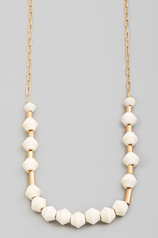 Wood/Metal Long Necklace - Mercantile213